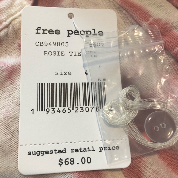 NWT Free People Anne Reed Rosie Tie Dye Wrap Mini Skirt. Pink. Size 4 - Picture 10 of 11